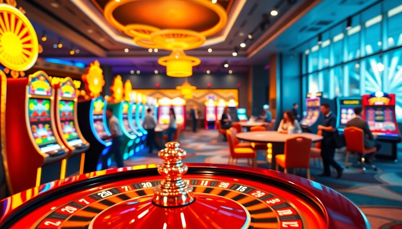 Jouer au meilleur casino en ligne avec des machines à sous brillantes et des tables de jeu.