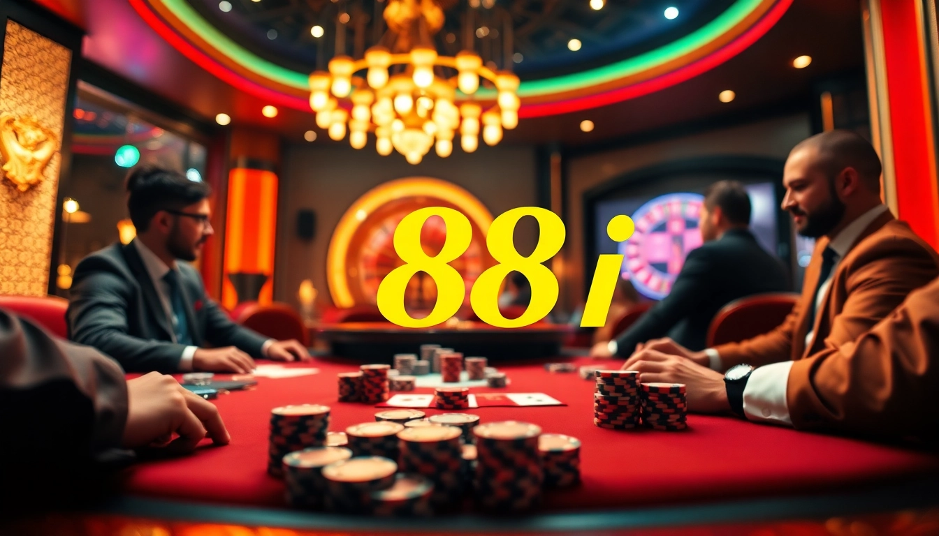 High-stakes poker action with 88i branding showcasing thrilling casino atmosphere