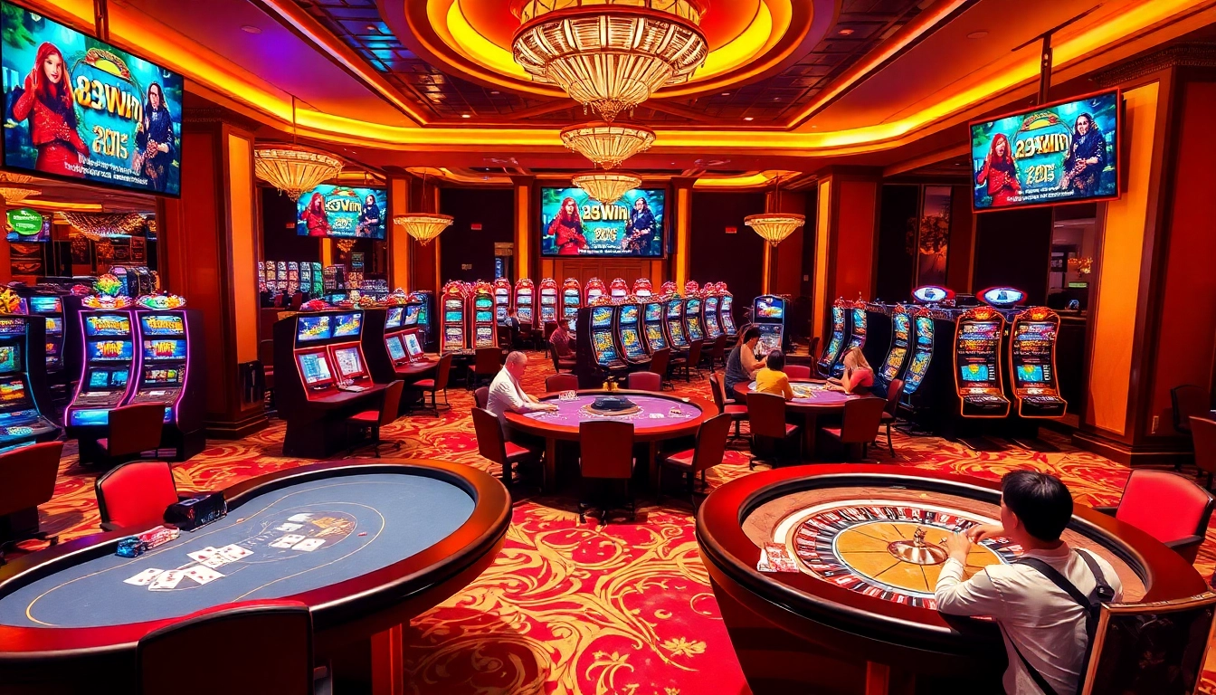 Experience thrilling gameplay at https://23win.casino/ with vibrant casino tables and slot machines.