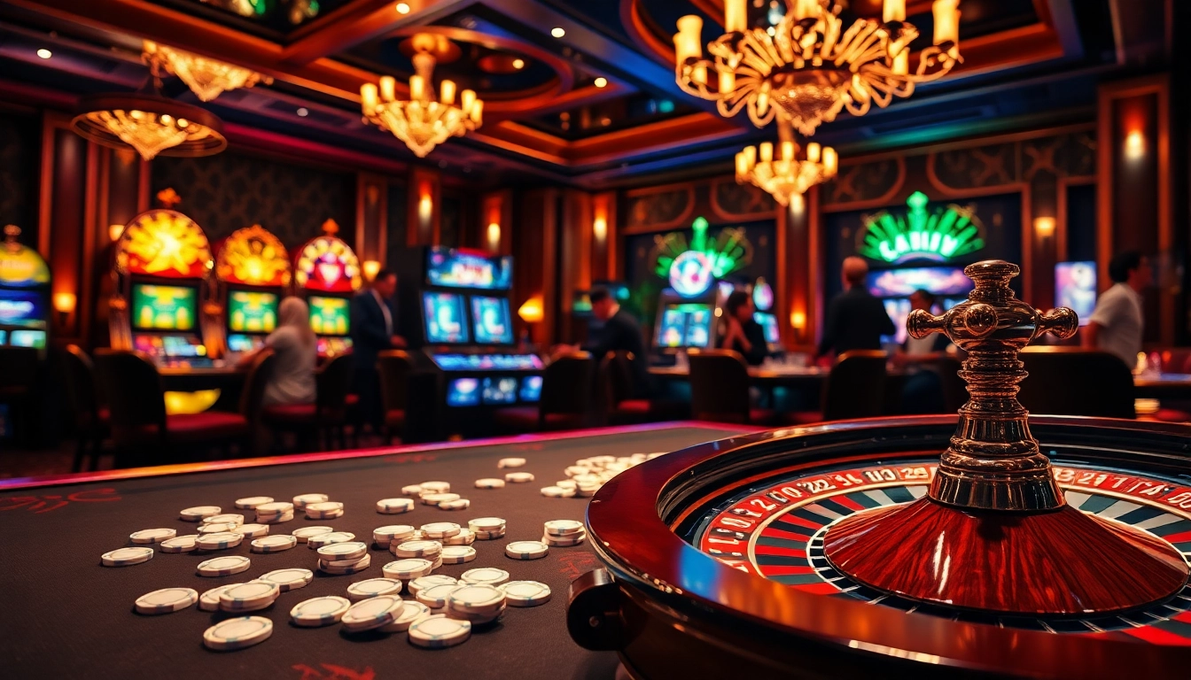 Experience thrilling gameplay at https://five88.boston/ with vibrant casino tables, exciting slot machines, and engaging players.