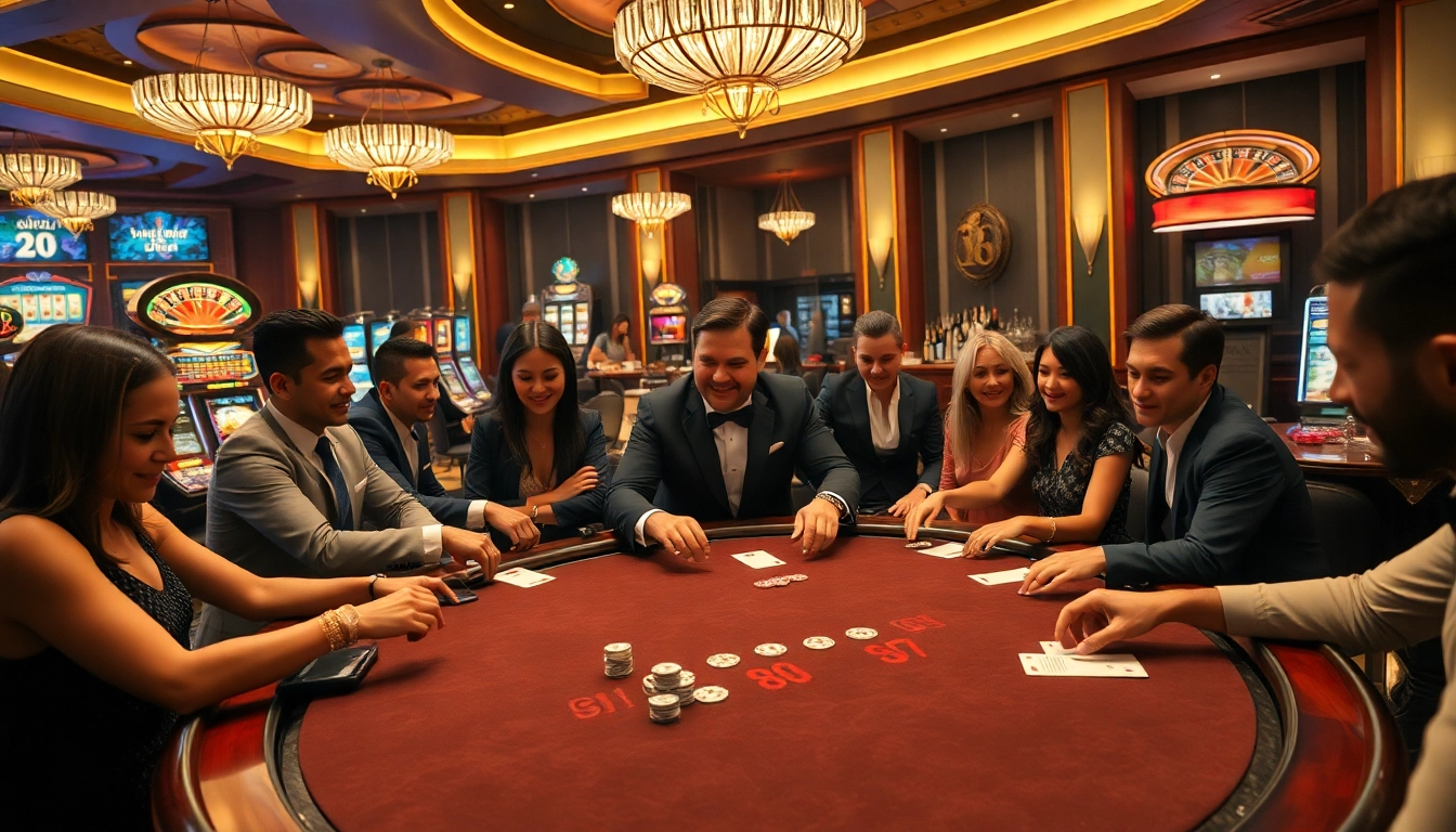 uu88 players engaging in a thrilling poker game, showcasing the excitement of high-stakes gambling.