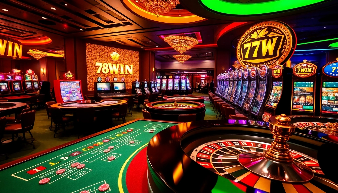 Experience the excitement of 78WIN with vibrant casino tables, lively players, and thrilling games.