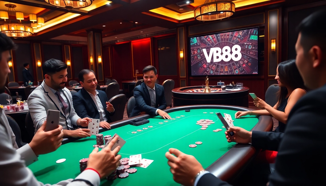 Experience the thrill of gambling at https://vb88.se.net/ with an energetic poker game scene.