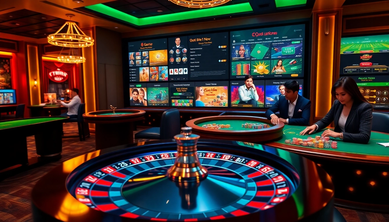 Experience the excitement of gambling at Trang chủ Luck8 with a luxurious casino scene.